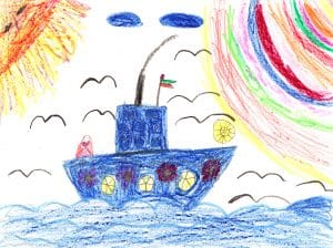 Let's draw sample drawing. Online art class for preschool