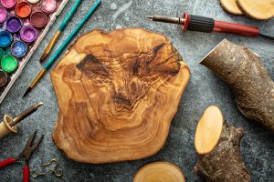 Woodburning and watercolour tools for a teens Online class 